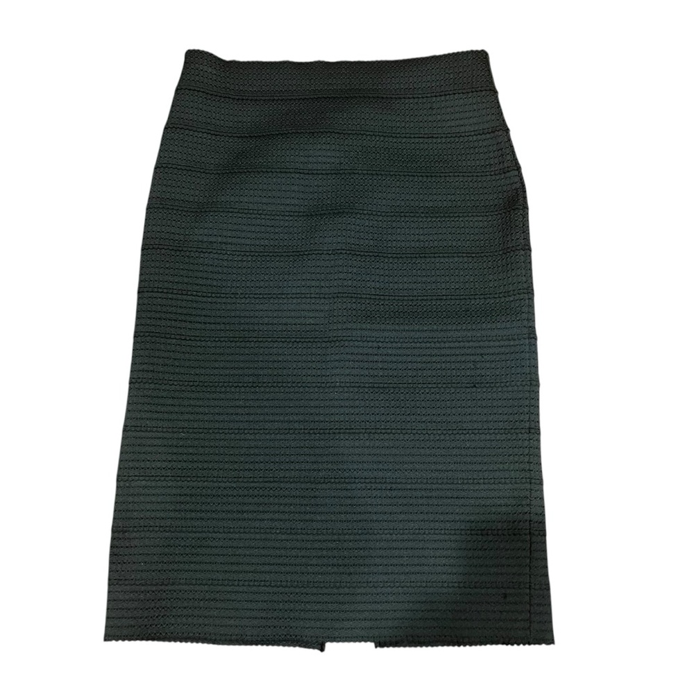 New York & Company Women Medium Black Textured Midi Pencil Skirt Slit Business‎